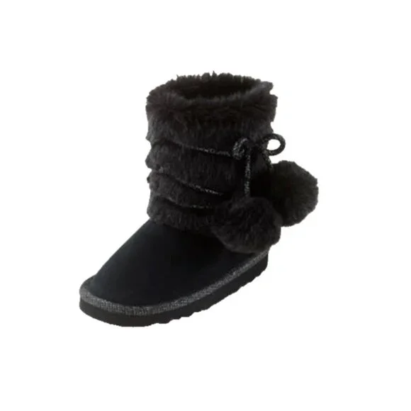 The Children's Place Toddler Girls Chalet Boot Lined Winter Pom-Pom Boot… - Picture 2 of 6